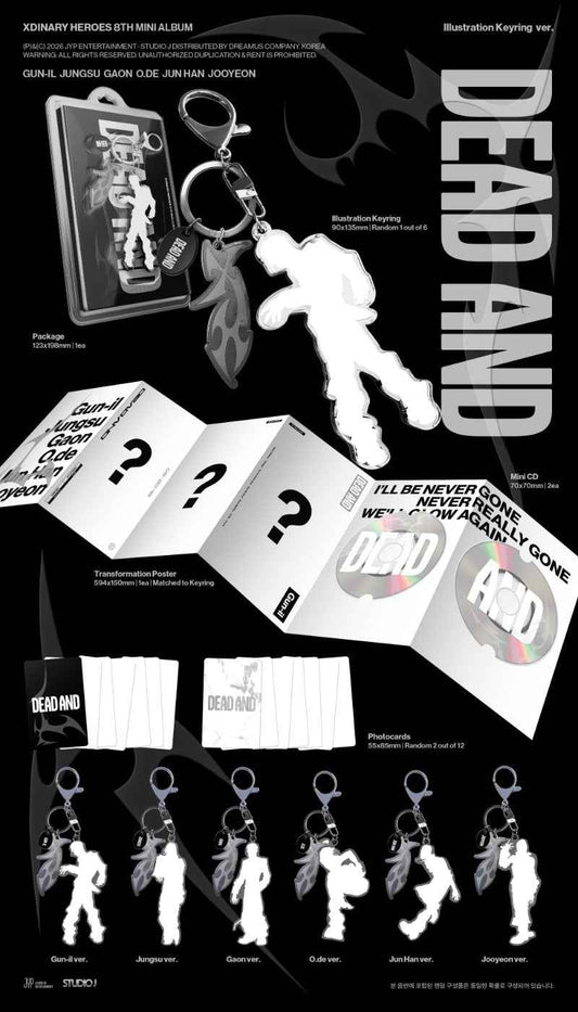 Xdinary Heroes 8th Mini Album [DEAD AND] (Illustration Keyring Ver.) | Random