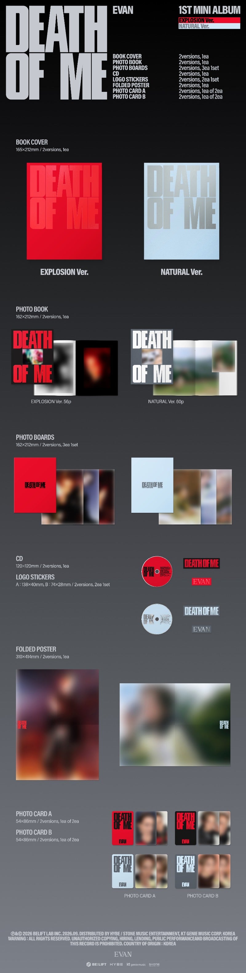 EVAN 1st Mini Album [DEATH OF ME]
