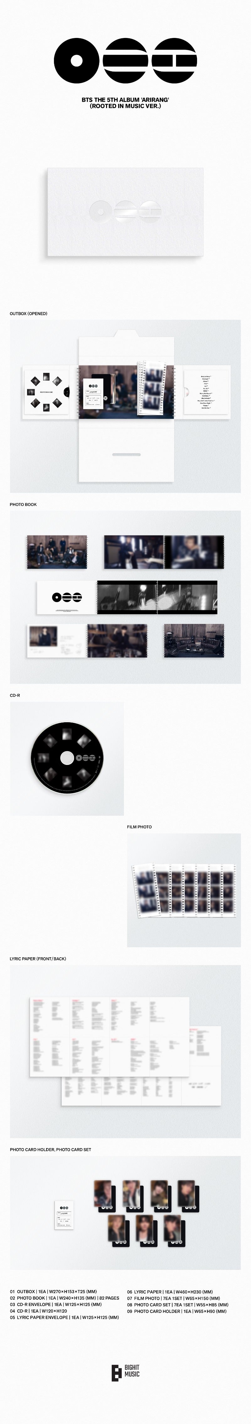 BTS 5th Full Album [ARIRANG] (Rooted in Korea Ver. / Rooted in Music Ver.) - DalkomHarmony