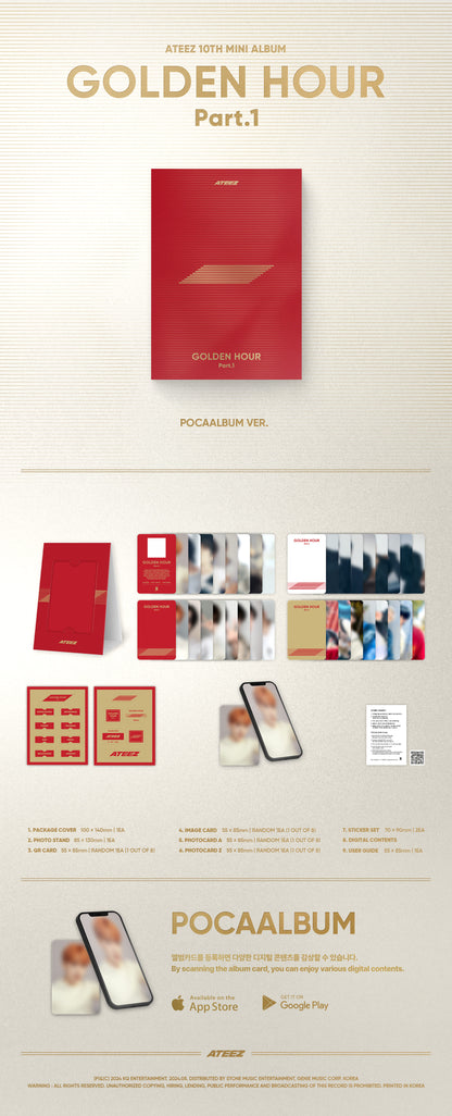 ATEEZ 10th Mini Album [GOLDEN HOUR : Part.1] (POCAALBUM) - DalkomHarmony