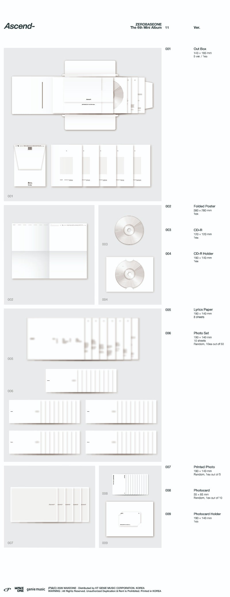 ZEROBASEONE 6th Mini Album [Ascend-] (11 Ver.) | Random - DalkomHarmony