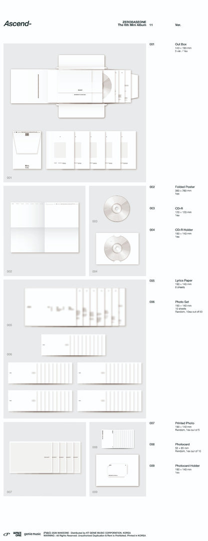 ZEROBASEONE 6th Mini Album [Ascend-] (11 Ver.) | Random - DalkomHarmony