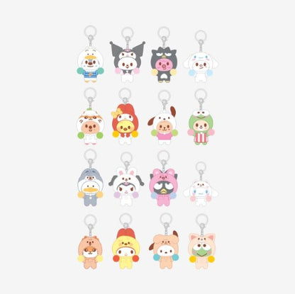 SKZOO X SANRIO CHARACTERS MD [SKZOO X SANRIO CHARACTERS] SECRET FLOCKED FIGURE KEYRING (CHEER UP Ver.) (Random) - DalkomHarmony