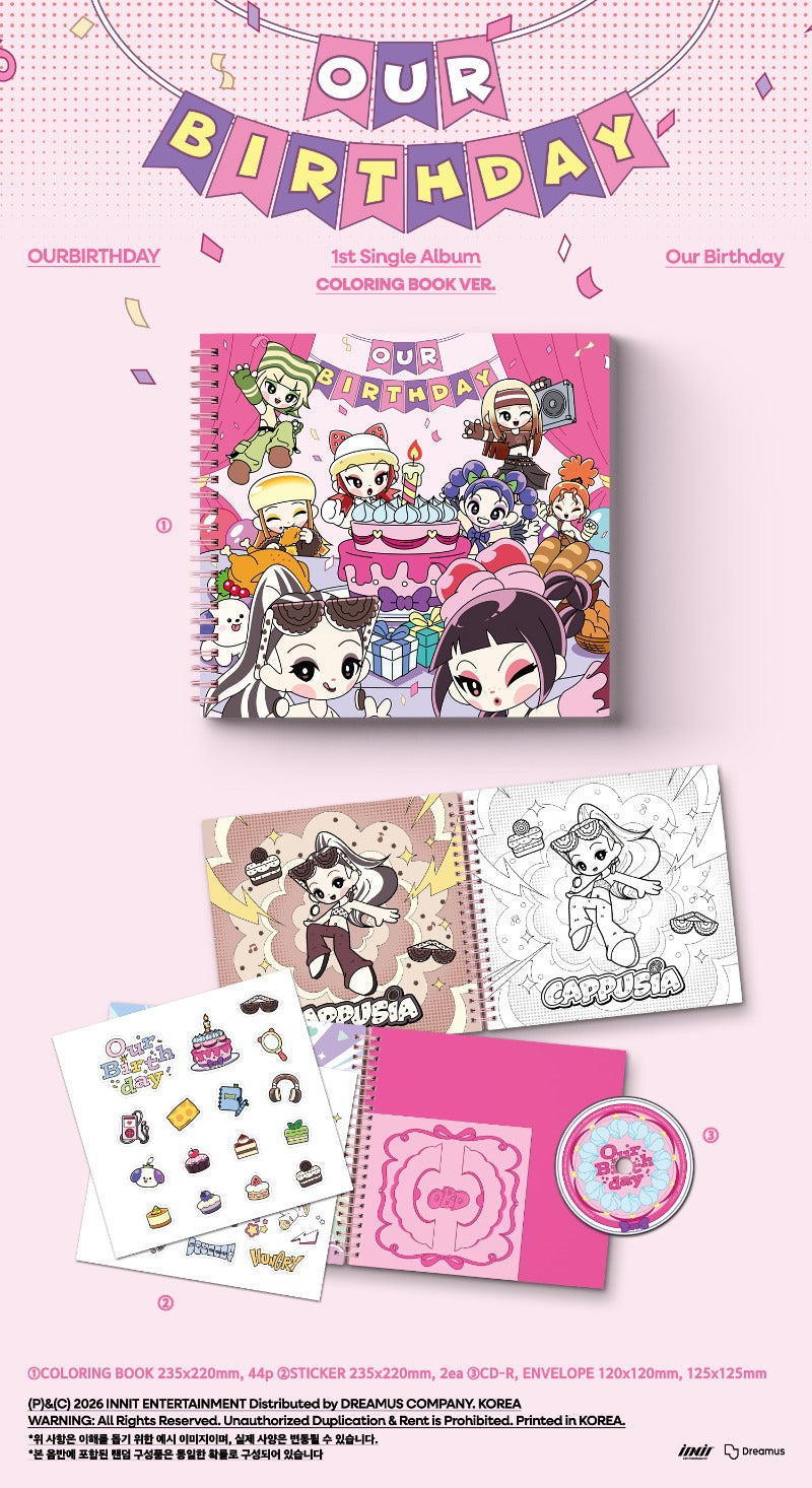 OURBIRTHDAY 1st Single Album [Our Birthday] (COLORING BOOK VER)