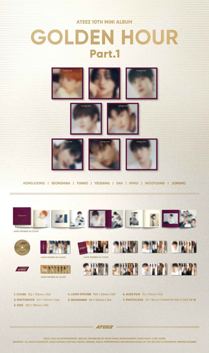 ATEEZ 10th Mini Album [GOLDEN HOUR : Part.1] (Digipack Ver.) (Random Ver.) (Copy)