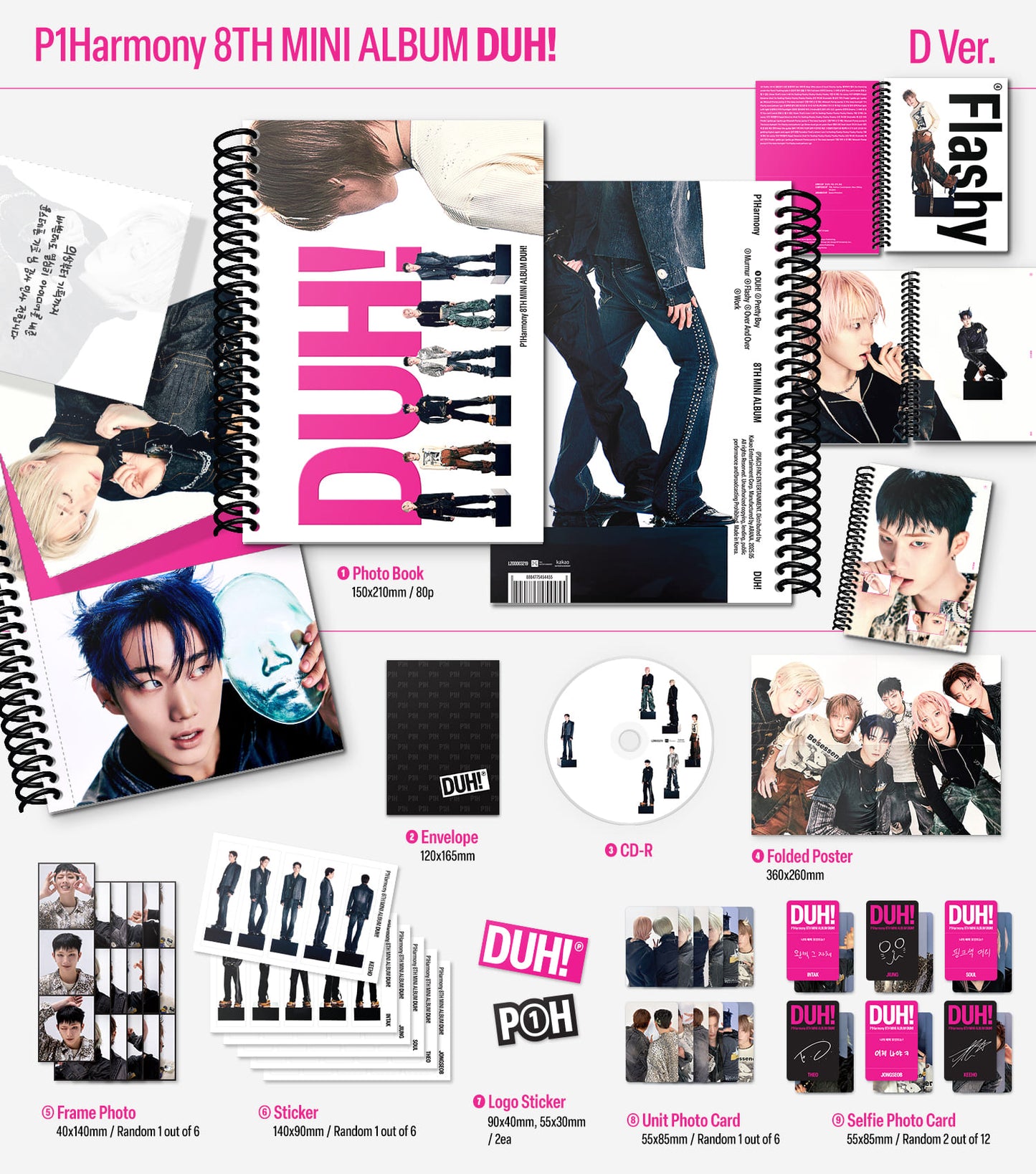 P1Harmony 8th Mini Album [DUH!] (D Ver. / U Ver.) (Random Ver.) - DalkomHarmony